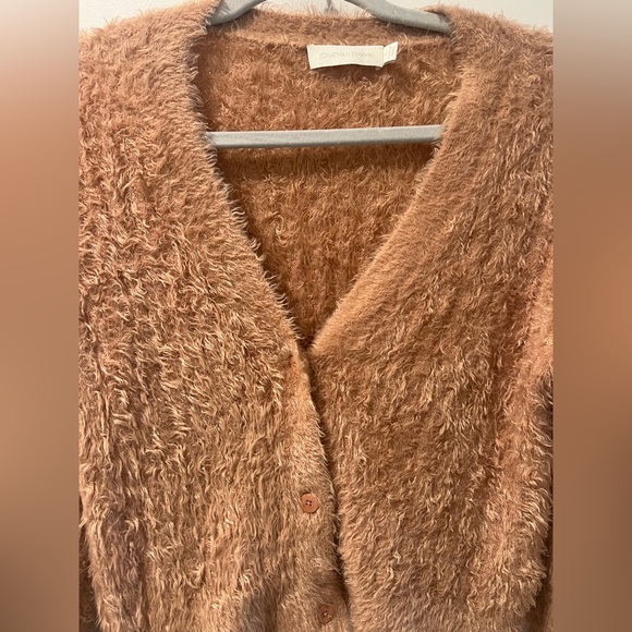 jonathan simkhai cropped sweater cardigan fuzzy sweater S/M - Picture 2 of 5